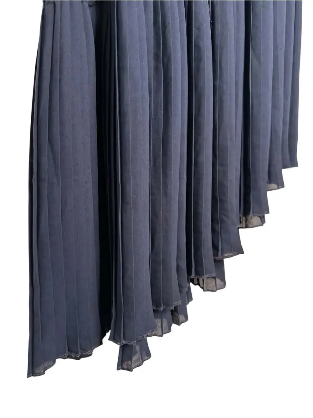 Kenzo Paris Asymmetric Pleated Skirt Navy Blue Size 42/10